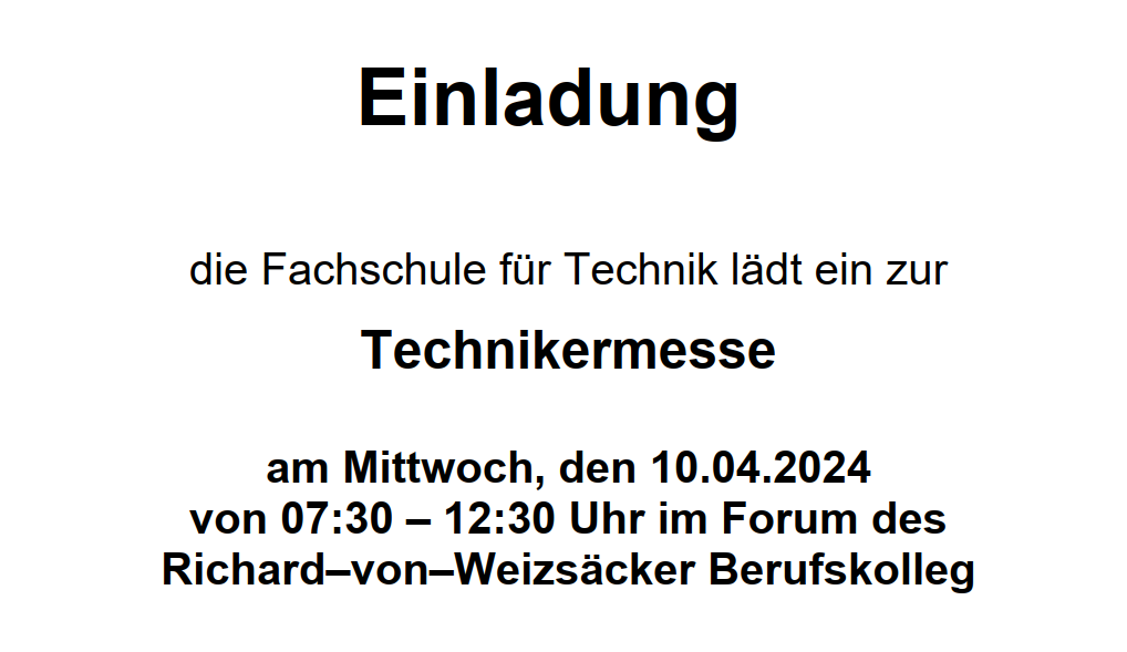 Read more about the article Technikermesse am 10.04.2024